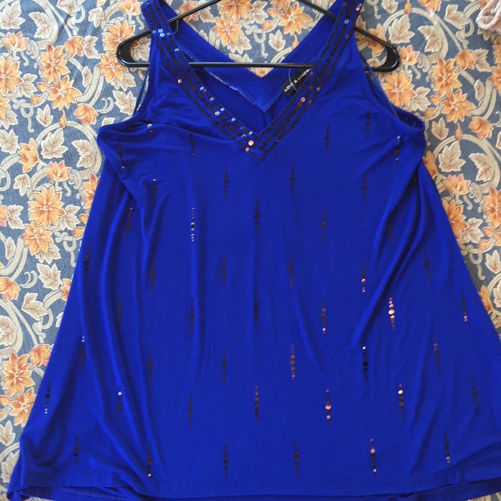 1X Love & Legend NWOT Royal Blue Swing Tank